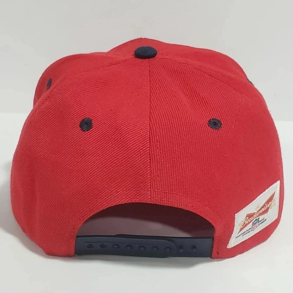 New England Patriots,Budweiser NFL Red Canvas Mens Snapback Hat. - Picture 4 of 6
